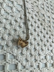 vintage locket 14k gold heart pendant necklace