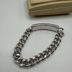 Vintage Speidel Sterling ID Bracelet 8.5” Sterling Top Stainless Chain Box