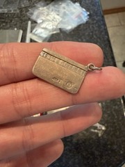 Vintage 925 Sterling Silver Credit Card Charm Charge It Pendant 4.9gr W/ Loop