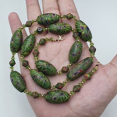 Vintage Venetian Style Amazing Gabri Eyes Glass Beaded Necklace