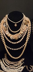 Vintage Mod Faux Pearl Jewlery Lot Of 61. 6lbs+.24 Signed Monet Anne Klein Avon