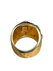 Yves Saint Laurent Vintage 1980s Gold Statement Ring Size US 7.5