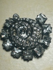 VTG 1940s Eisenberg Original Sterling Silver Rhinestones Spiral Fur Clip Brooch