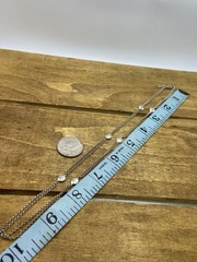 Vintage Dual Rolo Link 950 Sterling Silver Stationed Necklace 19”