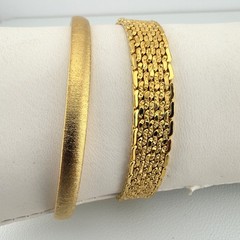 Vintage Monet Bracelet Set of 2 Gold Tone Chain Classic Minimalist Style
