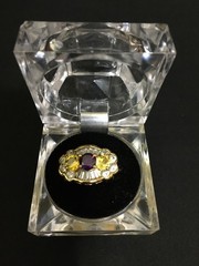 Ladies Vintage 925 Sterling Silver Gold-Tone Multi-Stone Ring – Size 10