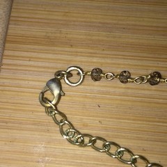 Tassel Necklace Gold Tone Beaded Chain Purple Tassel Boho Chic Vintage