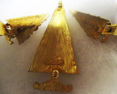 VTG MYLU CHRISTMAS TREE BROOCH EARRING RAREST RHINESTONES CRYSTALS CATHEDRAL MCM