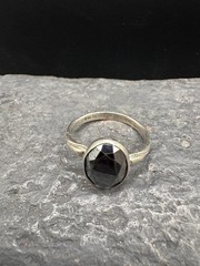 SZ 9.75 Mens Vintage Sterling Silver Hematite Signed Uncas Estate Ring 925
