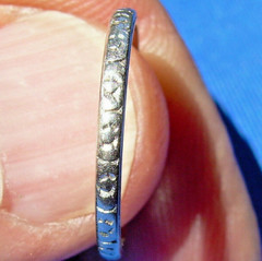 Original ART DECO SOLID 14K GOLD Wedding BAND Gatsby era Antique RING Size 6.25