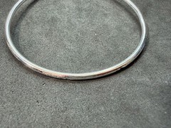 9.20g Vintage Sterling Silver 925 Smooth Bangle Bracelet Round M