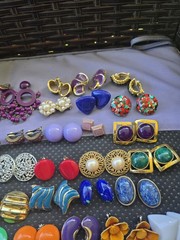 Vintage Fashion Earrings Lot Mixed Materials,Multicolor Pre Owned Unbranded D7
