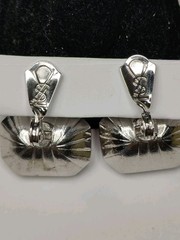 Vintage Saint Laurent Red Rhinestone ClipBack Earrings