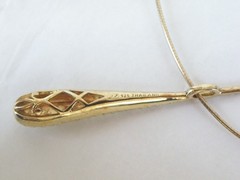 Dallas Prince Gold on Sterling Silver Modernist Marcasite Pendant Necklace