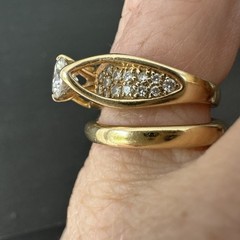 Vintage 14k Frank J Golden 1.03 Ct Diamond Ring