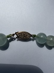 Vintage natural Aqua Marine Necklace With Gold Filled Beads And Clasp! 18”