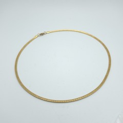 Vtg Omega Chain Thin 2mm Gold Tone Necklace 17″ Classic