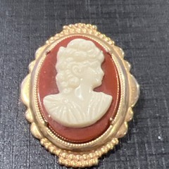 Vintage Cameo Brooch 1.5 In