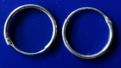 Vintage 925 Sterling Silver 1/2″ 1mm Hollow Hoop Earrings 0.4 Grams ~ J24