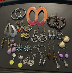 Mixed Lot of 20 Earrings Multicolor Mixed Metals Rhinestones Vintage