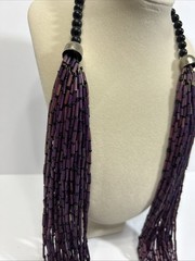 Vintage Purple Beaded 26in Necklace Costume Jewelry
