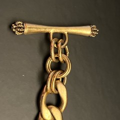 Vintage Juicy Couture Heart Charm Gold tone Link Bracelet 7″