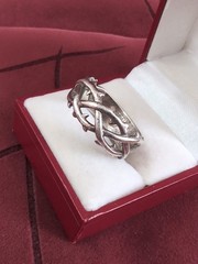 Statement 925 Sterling Silver Vintage Thorns Band Men’s Ring Size 11.75 MK