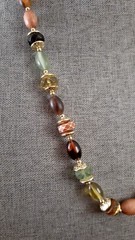 Vintage Lucite Multi color Bead necklace. 28 In