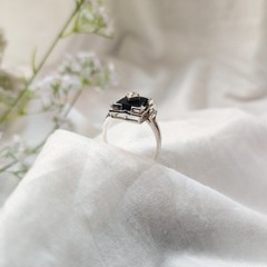 antique 925 silver vintage Victorian art deco handmade black onyx ring best gift