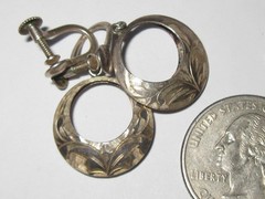 VINTAGE LOT OF 3 STERLING SILVER 925 Stone Pearl filigree SCREW BACK EARRINGS