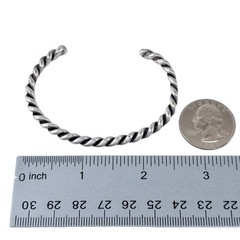 Southwest Twisted Wire Cuff Bracelet | Vintage Sterling Silver 925 | 6.5″