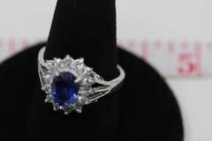Blue Gemstone Ring Sterling Silver
