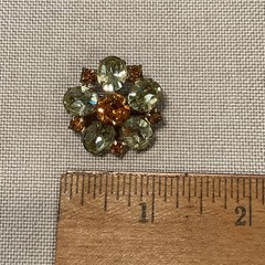 Lot Of 3 Vintage Brooch Pins All Prong Set Rhinestones 1 Signed Austria Flowers