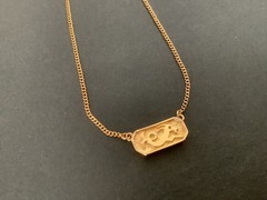 Vintage 60’s Crown Trifari Gold tone Capricorn Zodiac Pendant Necklace 15.5”
