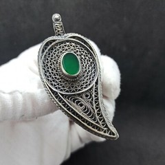 Bezalel Filigree Israeli Brooch Pendant Silver Pin Vintage Jerusalem Mid Century