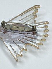 Vintage Retro 1940s 1950’s Wood Clear Lucite Early Plastic Fish Brooch