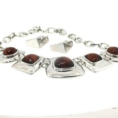 Vintage Amber Cabochon Jewelry Set — Kiam Family Necklace & Earrings