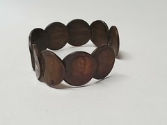VINTAGE COPPER PENNY BRACELET 1960 & 1969 ANTIQUE COLLECTIBLE ESTATE JEWELRY