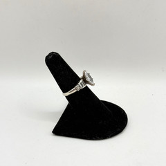 Vintage SETA 925 Sterling Silver Marquise CZ Ring Baguette Size 6.5 Art Deco