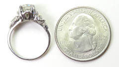 Antique 1920’s 3 Diamond Engagement Platinum Ring Size 5.5 UK-K1/2 EGL USA Deco