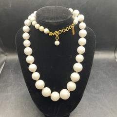 Vintage Monet’ Graduated Faux Pearls With Gold Tone Accents 12” With Logo Tag