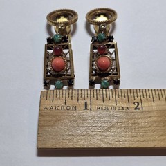 Vintage Possible Schreiner Juliana D&E Clip On Earrings Moroccan Matrix VGC