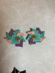 Vintage 1980s Jewelry: Earrings w/ Backs, Necklace, Shoe Clips, Polymer Clay