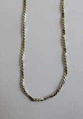 Vintage Lightweight Sterling Silver 925 Serpentine Chain Necklace 17 1/2″ Italy