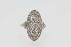 2Ct Antique Old European Cut Art Deco Estate Statement Wedding Ring 14Kt Gold Fn