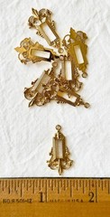 Jewelry Stamping – French raw brass pendant w/14K gold plate – 12 pcs.
