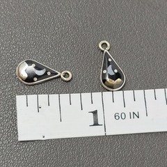 Vintage Southwest Sterling Silver Moon Star Night Pendant 2 Charms 925 Signed JP