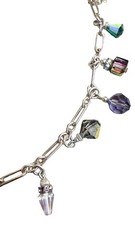 Vintage Necklace Dangle Multicolor Beaded Y2K Whimsigoth Silver Tone 18 inches