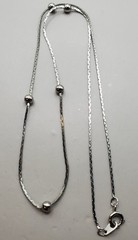 5 Vtg Chains Trifari 19″ Beaded, Hearts 14″, Bar Link 16″, Bead 16.5″, Rope 24″