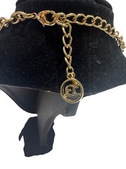 Vintage Gold-Plated Necklace With Large White Bead Accents Adjustable Length